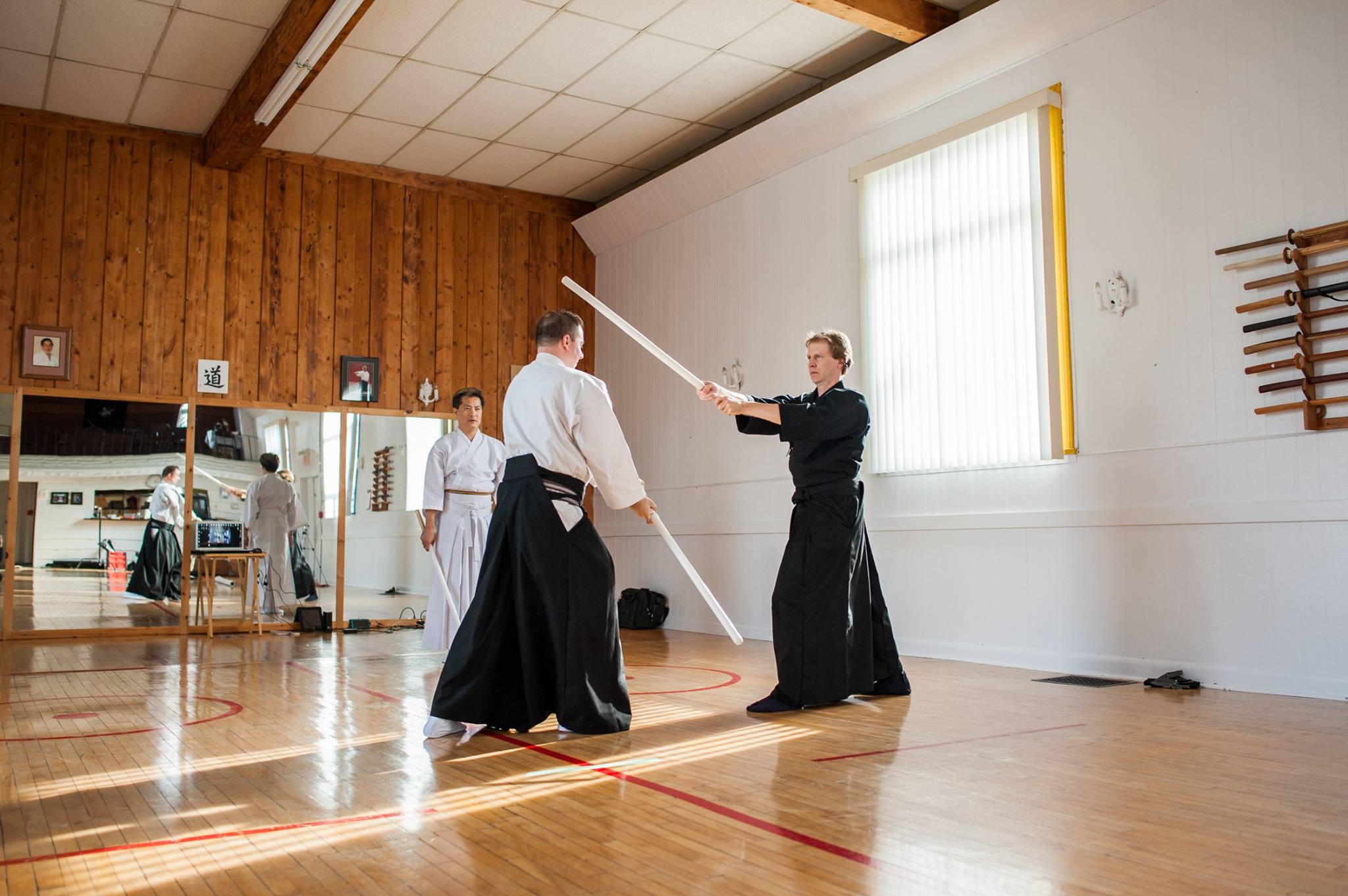 The students showing Tong Sensei how much they have improved over the past year