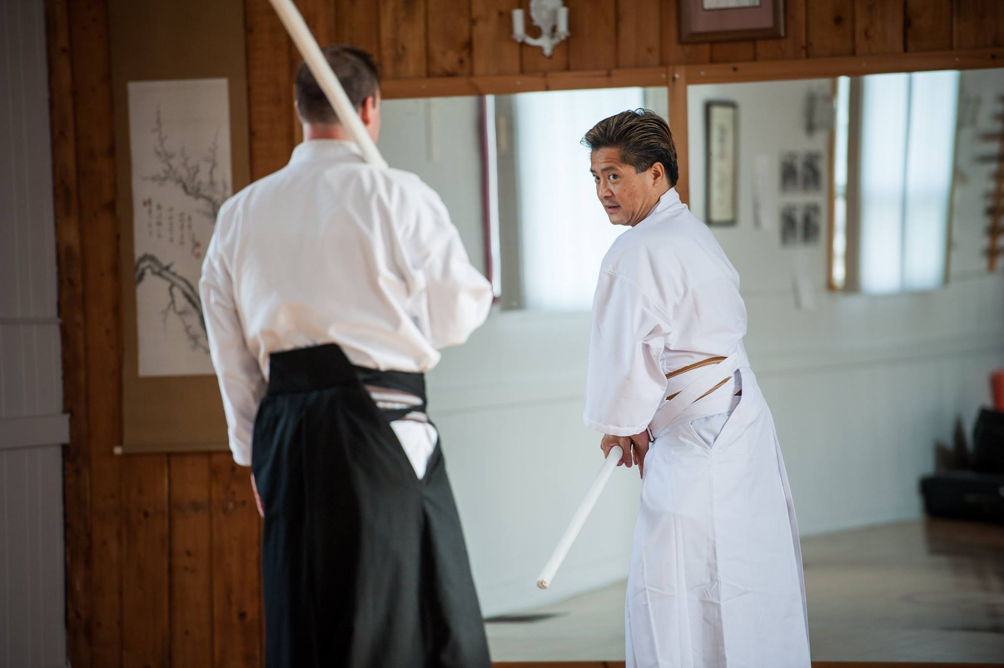 Teaching in traditional budo is heart-to-heart: Tong Sensei instructs Kyle on the nuances of a technique