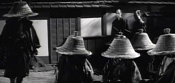 A scene from Yagyu Bugeicho: swordsmen of the Yagyu clan are assembled for a secret mission.