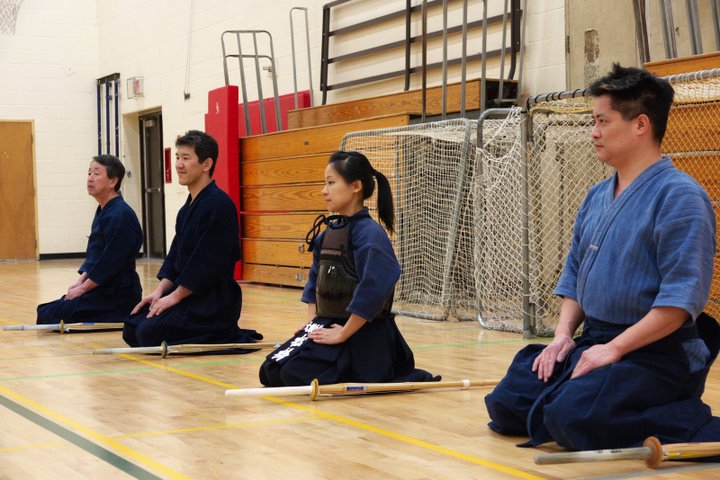 The teachers at the Nikka Gakuen Kids Kendo Club in Toronto