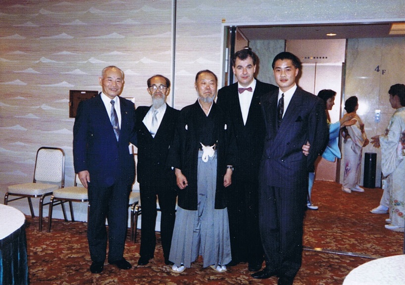 At an IFNB bonenkai with Master Yoshio Sugino and Sensei Patrick McCarthy (Tokyo 1991)