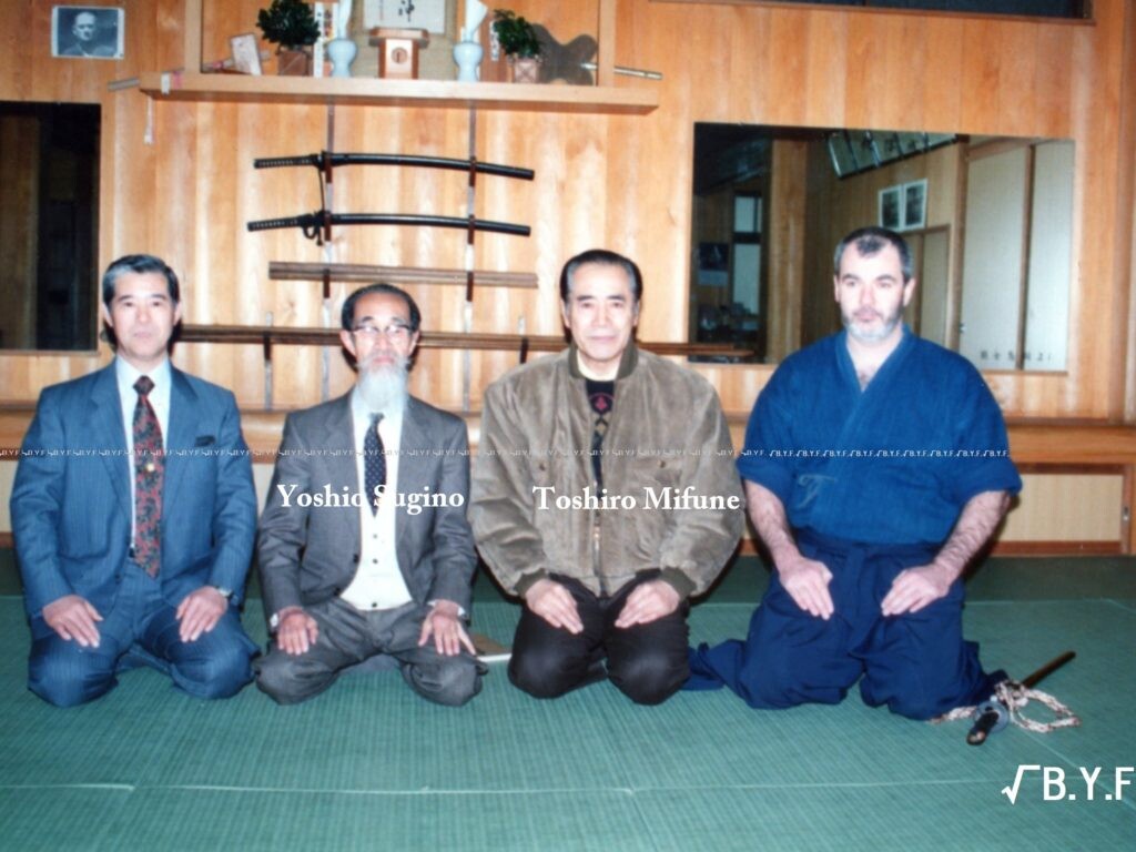Pat McCarthy with Sugino Sensei and Mifune Toshiro