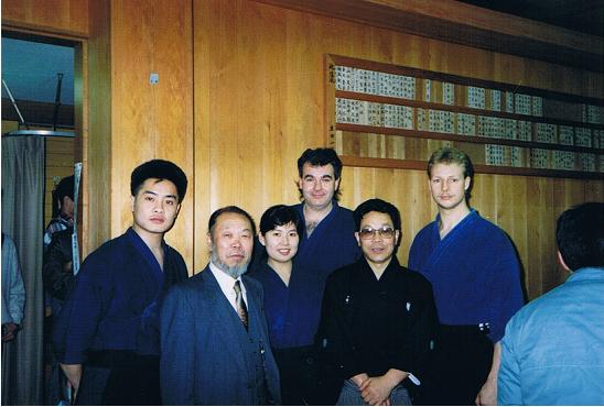 Tong Sensei with his sempais: Eri Kusano Sensei, Patrick McCarthy Sensei, and Sozen Kusano Sensei